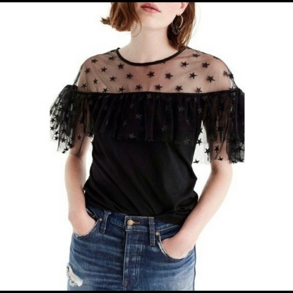 JCREW mesh star top